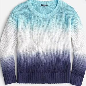 Jcrew 100% linen dip dyed raw indigo beach sweater large